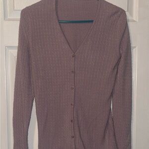 Women's Ribbed Button-Up Sweater